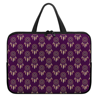 Purple Boho Dream Catcher Pattern Print Laptop Sleeve With Handle