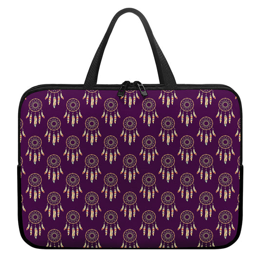 Purple Boho Dream Catcher Pattern Print Laptop Sleeve With Handle
