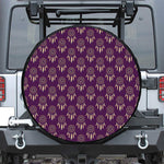 Purple Boho Dream Catcher Pattern Print Leather Spare Tire Cover