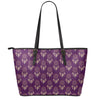 Purple Boho Dream Catcher Pattern Print Leather Tote Bag