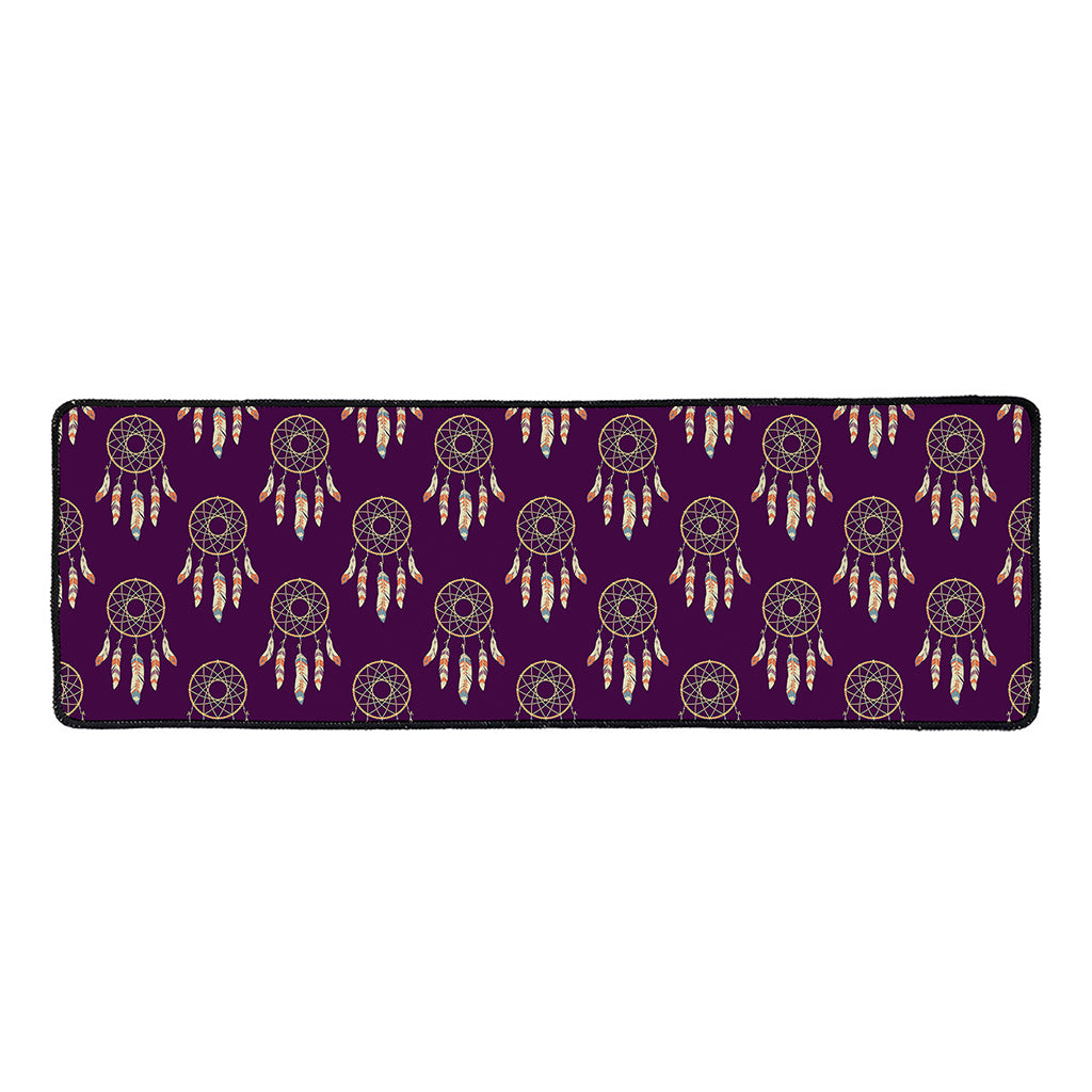 Purple Boho Dream Catcher Pattern Print Long Kitchen Mat