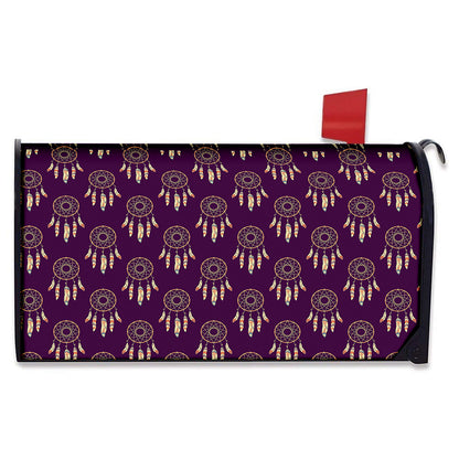 Purple Boho Dream Catcher Pattern Print Mailbox Cover