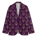 Purple Boho Dream Catcher Pattern Print Men's Cotton Blazer