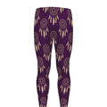 Purple Boho Dream Catcher Pattern Print Men's Leggings