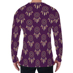 Purple Boho Dream Catcher Pattern Print Men's Long Sleeve T-Shirt