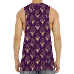 Purple Boho Dream Catcher Pattern Print Men's Muscle Tank Top