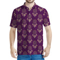 Purple Boho Dream Catcher Pattern Print Men's Polo Shirt
