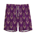 Purple Boho Dream Catcher Pattern Print Men's Athletic Shorts