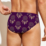 Purple Boho Dream Catcher Pattern Print Men's Swim Briefs