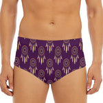 Purple Boho Dream Catcher Pattern Print Men's Triangle Swim Briefs