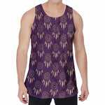 Purple Boho Dream Catcher Pattern Print Men's Velvet Tank Top