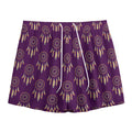 Purple Boho Dream Catcher Pattern Print Mesh Shorts