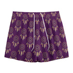 Purple Boho Dream Catcher Pattern Print Mesh Shorts