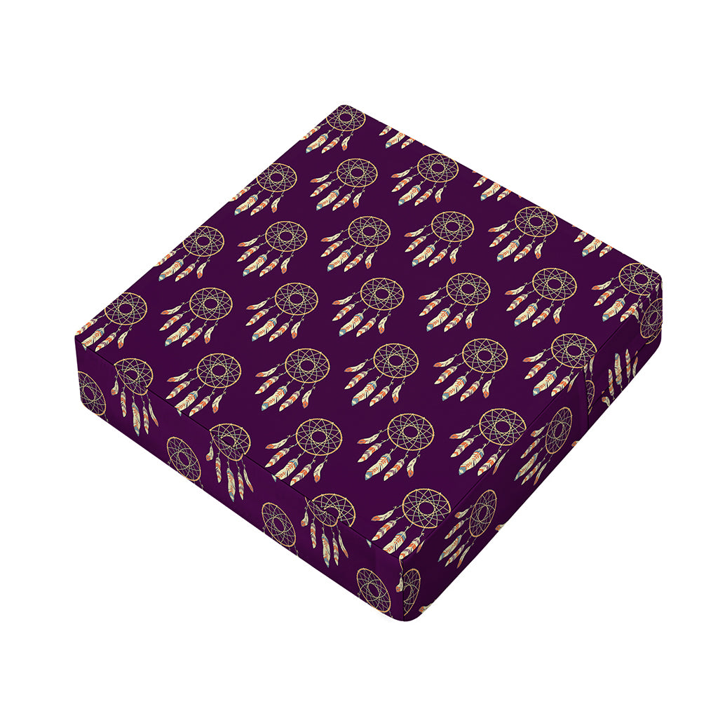 Purple Boho Dream Catcher Pattern Print Outdoor Seat Cushion Cover