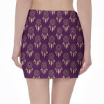 Purple Boho Dream Catcher Pattern Print Pencil Mini Skirt