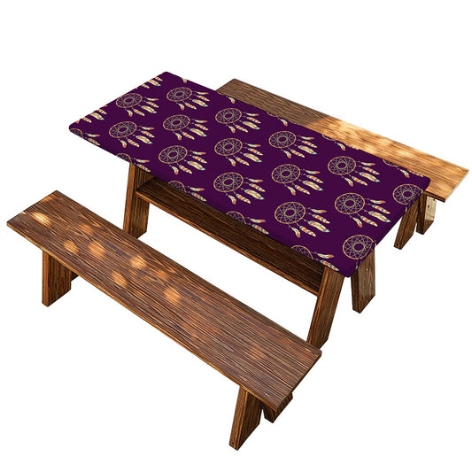 Purple Boho Dream Catcher Pattern Print Picnic Table Cover