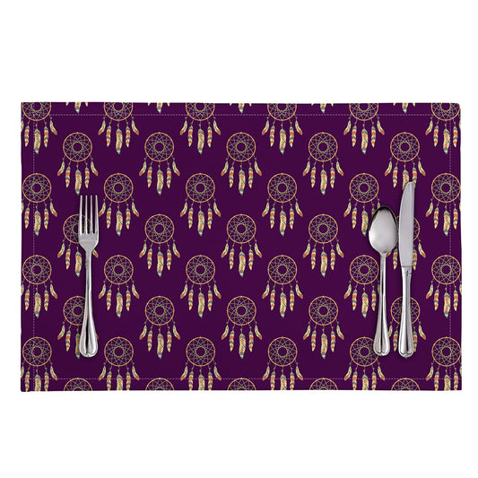 Purple Boho Dream Catcher Pattern Print Placemat