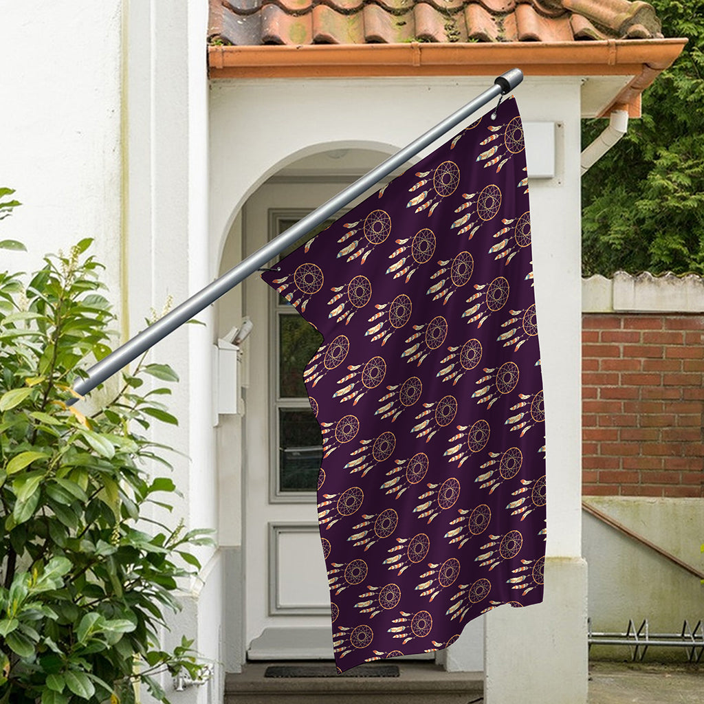 Purple Boho Dream Catcher Pattern Print Polyester Flag