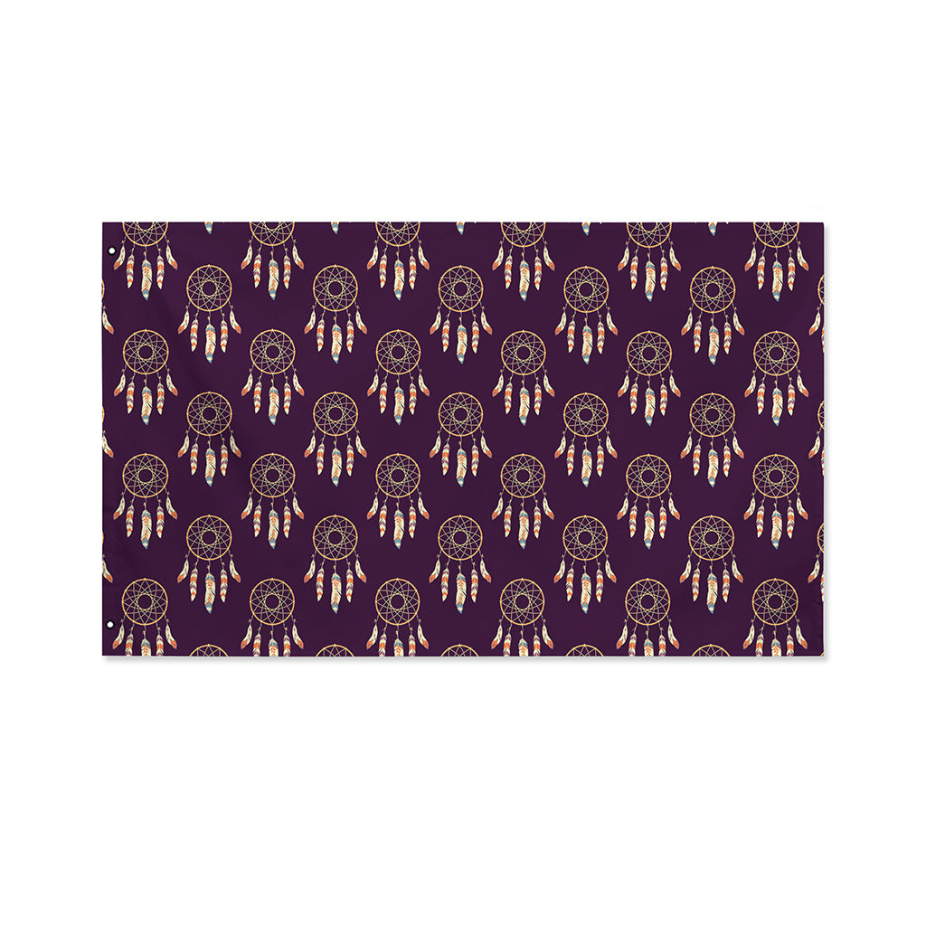 Purple Boho Dream Catcher Pattern Print Polyester Flag