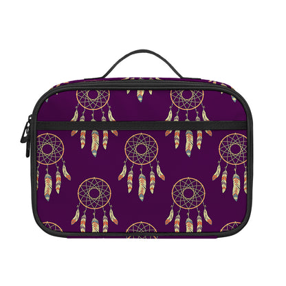 Purple Boho Dream Catcher Pattern Print Portable Lunch Bag