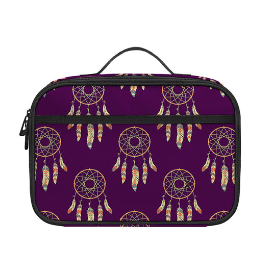 Purple Boho Dream Catcher Pattern Print Portable Lunch Bag