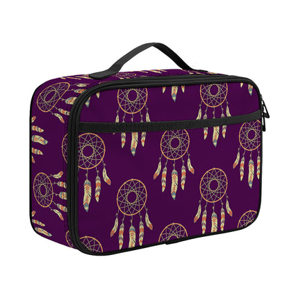 Purple Boho Dream Catcher Pattern Print Portable Lunch Bag