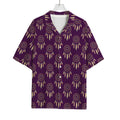 Purple Boho Dream Catcher Pattern Print Rayon Hawaiian Shirt