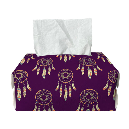 Purple Boho Dream Catcher Pattern Print Rectangle Tissue Box Cover