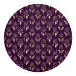 Purple Boho Dream Catcher Pattern Print Round Blanket