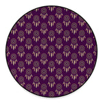 Purple Boho Dream Catcher Pattern Print Round Floor Mat