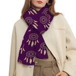 Purple Boho Dream Catcher Pattern Print Scarf
