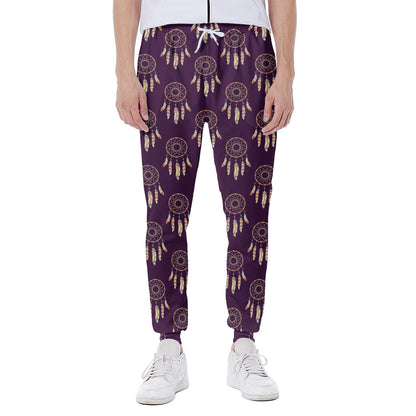 Purple Boho Dream Catcher Pattern Print Scuba Joggers