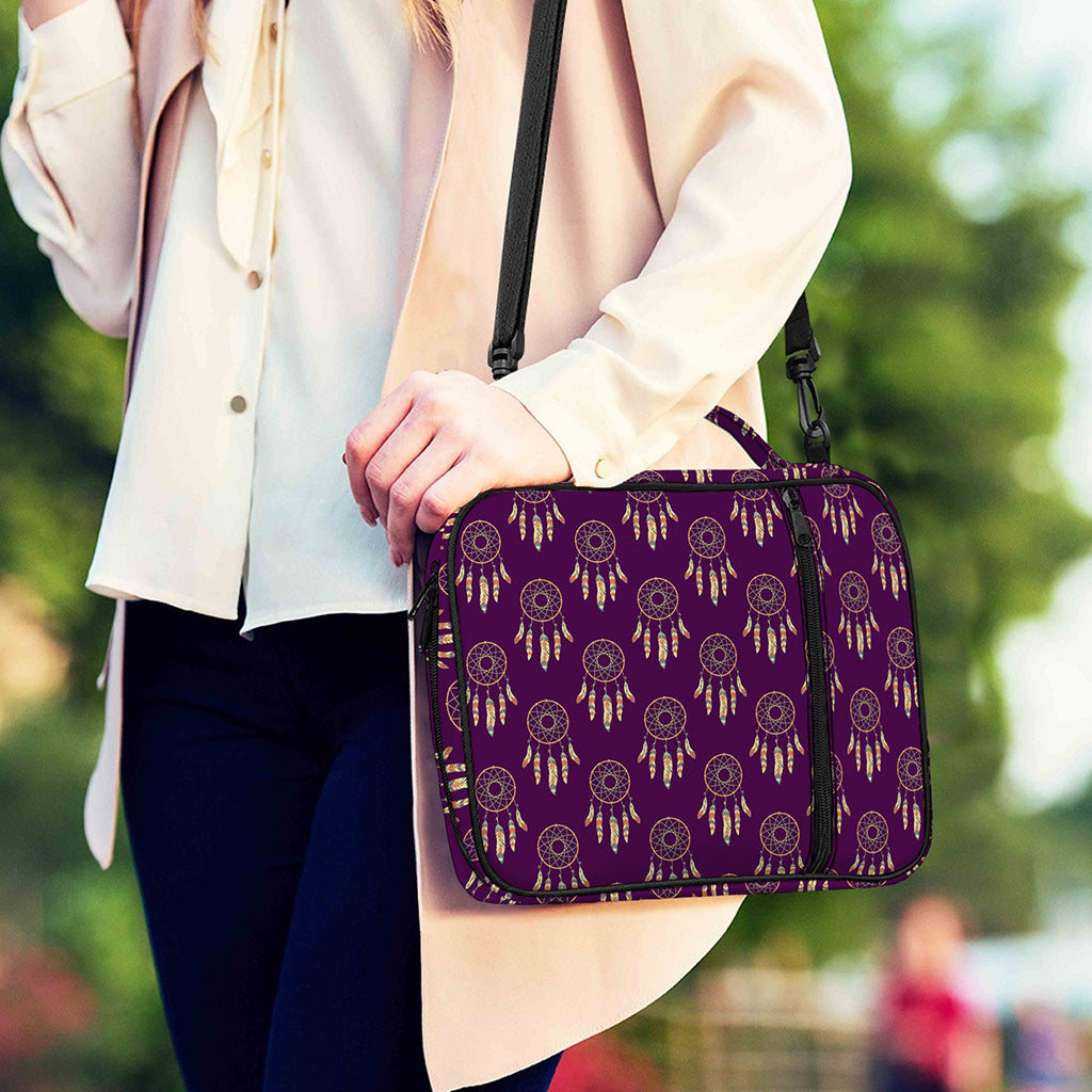 Purple Boho Dream Catcher Pattern Print Shoulder Strap Bible Bag