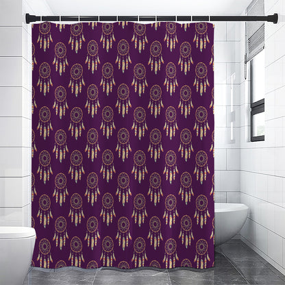 Purple Boho Dream Catcher Pattern Print Shower Curtain