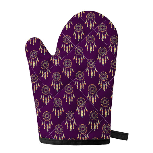 Purple Boho Dream Catcher Pattern Print Single Oven Mitt