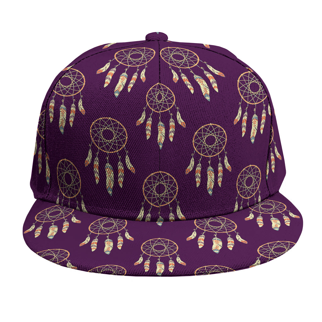 Purple Boho Dream Catcher Pattern Print Snapback Cap