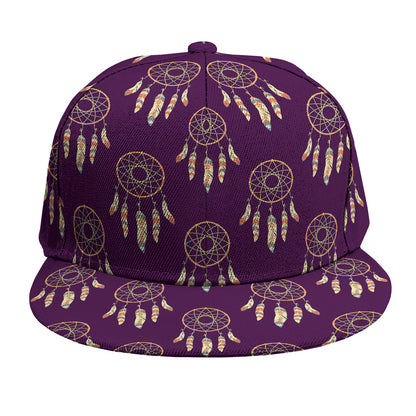 Purple Boho Dream Catcher Pattern Print Snapback Cap