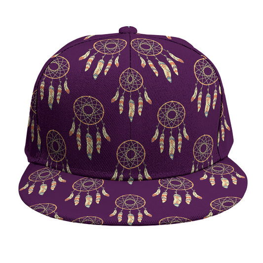 Purple Boho Dream Catcher Pattern Print Snapback Cap