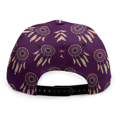 Purple Boho Dream Catcher Pattern Print Snapback Cap