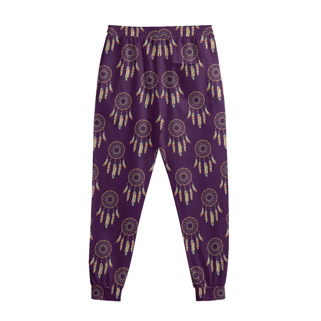 Purple Boho Dream Catcher Pattern Print Sweatpants