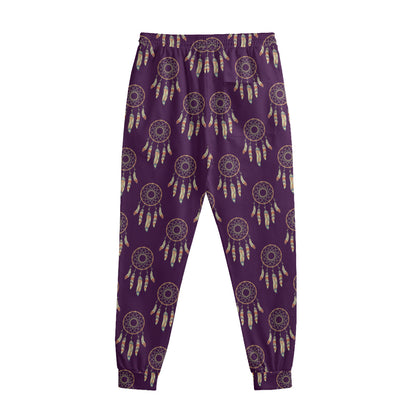 Purple Boho Dream Catcher Pattern Print Sweatpants