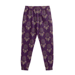 Purple Boho Dream Catcher Pattern Print Sweatpants