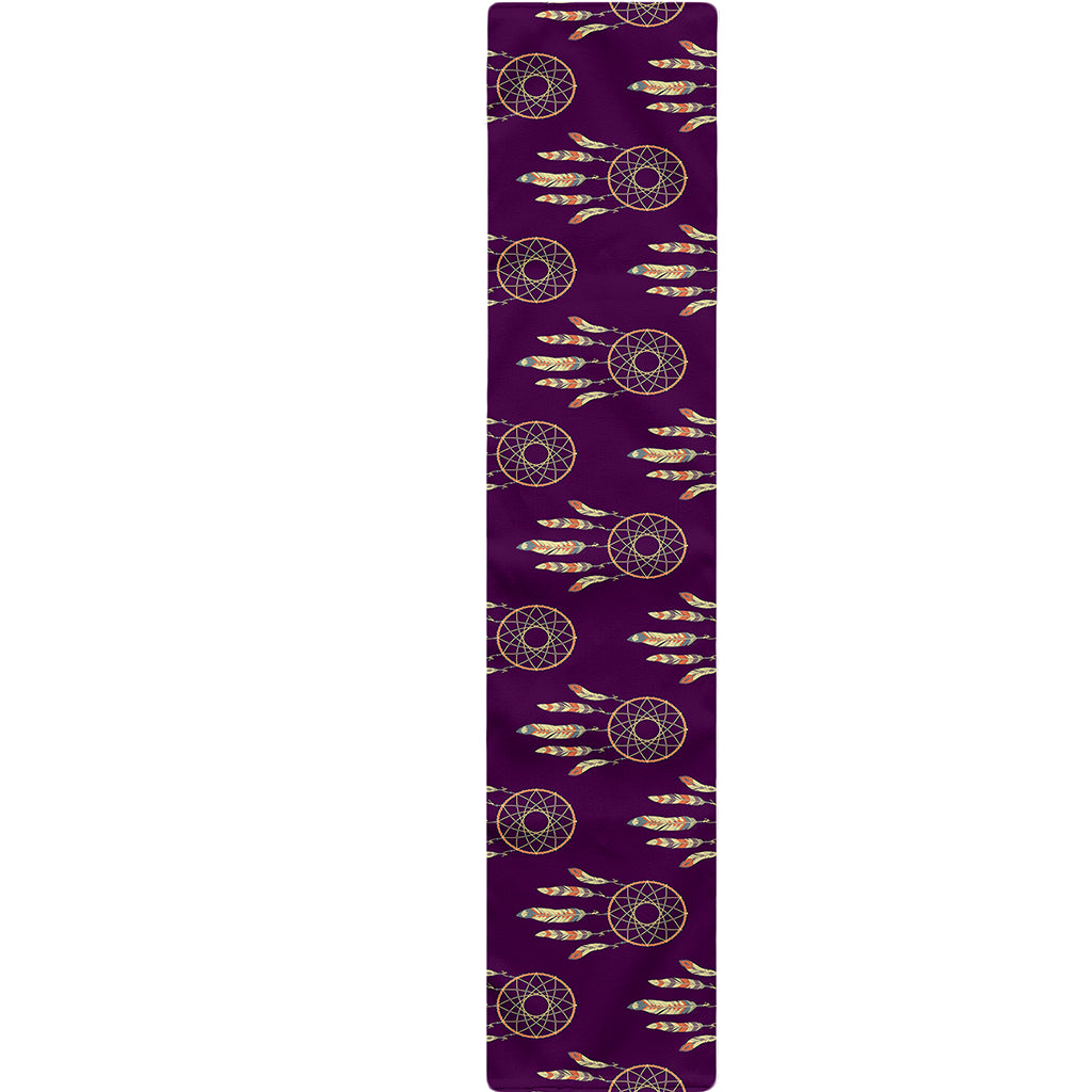 Purple Boho Dream Catcher Pattern Print Table Runner