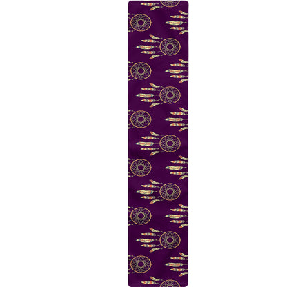 Purple Boho Dream Catcher Pattern Print Table Runner