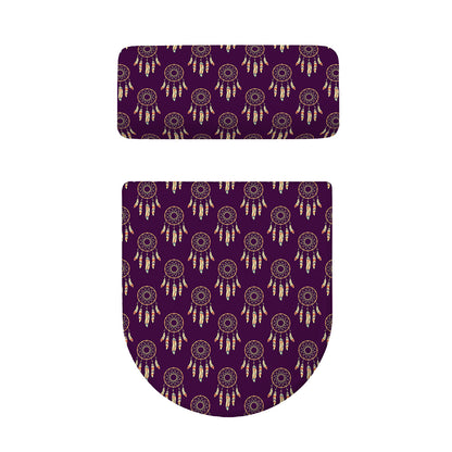 Purple Boho Dream Catcher Pattern Print Toilet Lid And Tank Cover Set