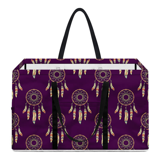 Purple Boho Dream Catcher Pattern Print Utility Tote Bag