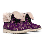 Purple Boho Dream Catcher Pattern Print Winter Boots