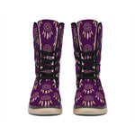 Purple Boho Dream Catcher Pattern Print Winter Boots