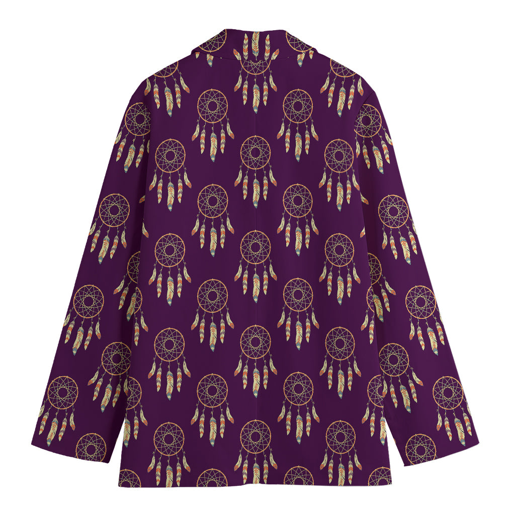 Purple Boho Dream Catcher Pattern Print Women's Blazer