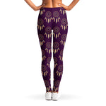Purple Boho Dream Catcher Pattern Print Women's Leggings